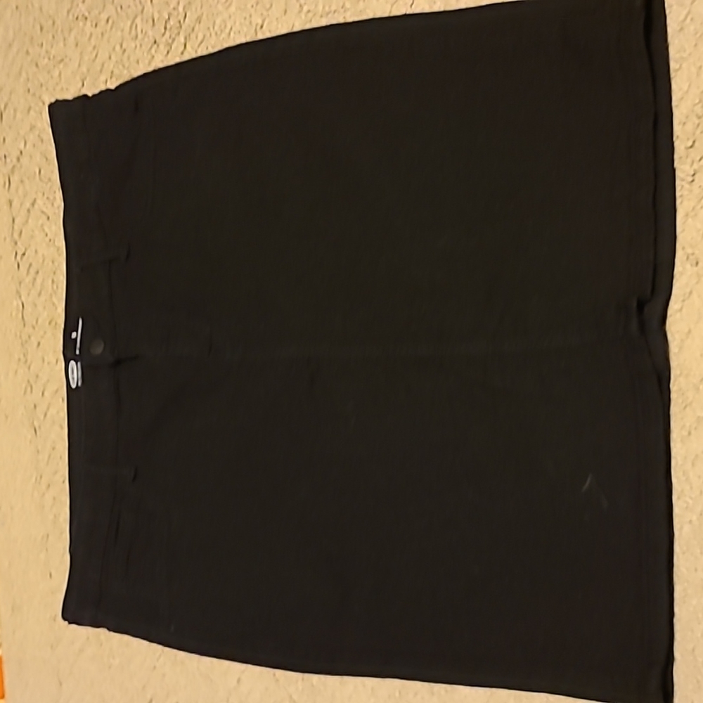 Old Navy Stretchy black denim midi skirt